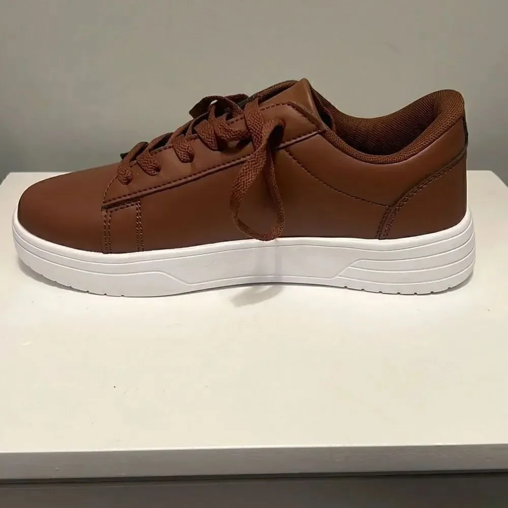 Unbranded Men's Brown Fashion Classic Solid Lace Up Sneaker Shoes Size 39